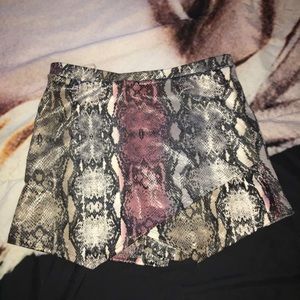 Large snake skin skort